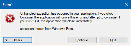 windows-unhandled-exception